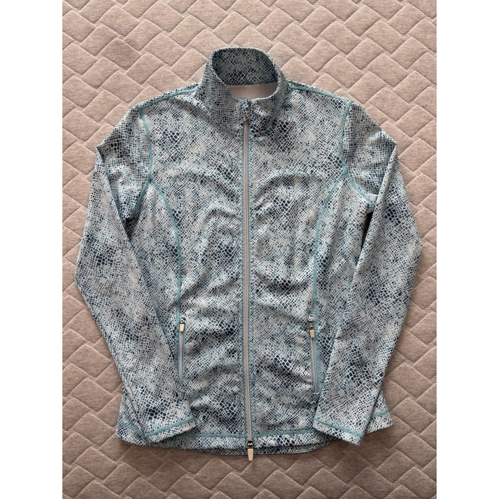 J Mclaughlin Jacket Womens Small Blue Long Sleeve Full Zip Top Equestrian